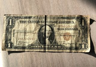 1935 A Series One Dollar Silver Certificate $1 Hawaii Note
