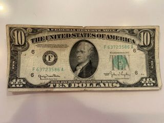 1950 Us Ten Dollar Bill - Federal Reserve Note