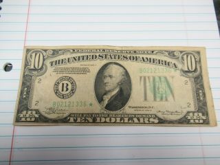 1934 A $10 Dollar Frn Star Note B Ny York