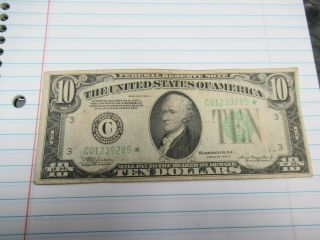 1934 A $10 Dollar Frn Star Note C Philadelphia Pennsylvania