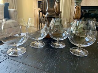 Set Of 4 Waterford Marquis Crystal Brandy Snifter Cognac Balloon Glasses