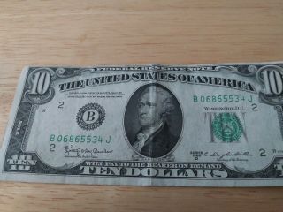 1950 - D Series $10 Ten Dollar Federal Reserve Note York -