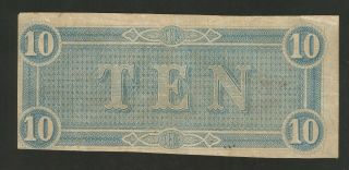 Type 68 - Ten Dollars ($10) February 17th,  1864 - Confederate States of America 2
