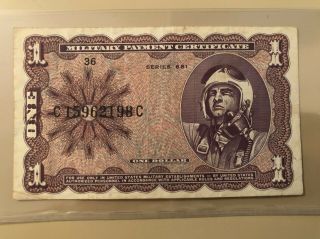 Military Payment Certificate Mpc 681 Series $1 One Dollar