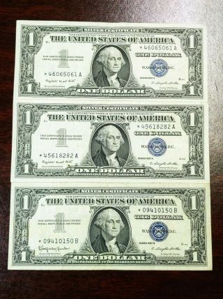 1957 Silver Certificates Star Note 1$ Blue Seal Bank Notes,  Grade,