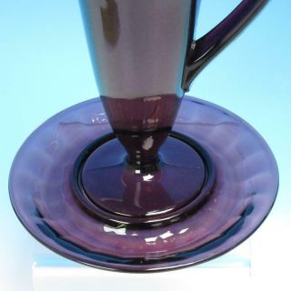 Cambridge Glass - 3 Piece Amethyst Glass Syrup or Pitcher with Underplate 2