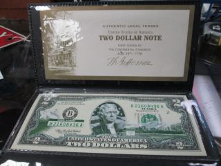 2003 Uncirculated Two Dollar ($2) Bill State Overprint Of Alaska With Case