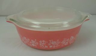 Vintage 1 Pint Pyrex Pink Gooseberry Casserole Dish No.  471 With Lid 470c