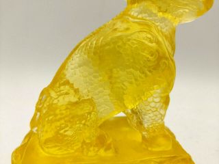 Tittot Heinrich Wang Yellow Crystal Art Peking Glass Chinese Foo Dog Lion 3
