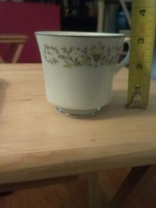 Vintage Sterling Fine China Florentine Footed Coffee Cup Yellow Flowers