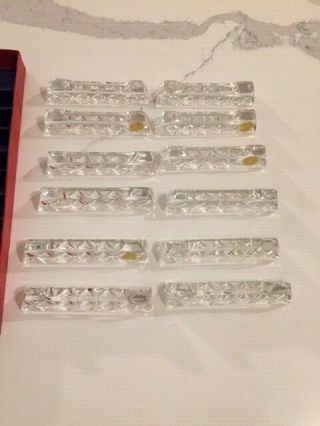 Vintage Set Of 12 Echt Bleikristall Crystal Knife Rests Floaters Box