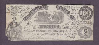 1861 $100 Contemporary Counterfeit Confederate