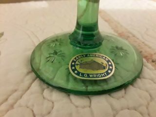 Vintage LG Wright Moon & Star Green Covered Jelly Candy Dish HTF 2