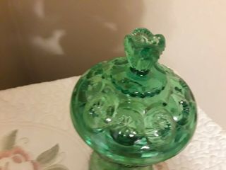 Vintage LG Wright Moon & Star Green Covered Jelly Candy Dish HTF 3