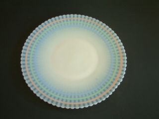 Vintage Macbeth Evans Cremax Petalware Pastel Banded 10 1/2 Inch Dinner Plate