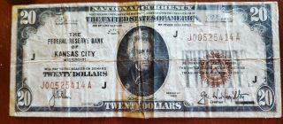 1929 Us $20 Dollar National Currency Jackson
