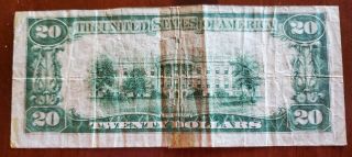 1929 US $20 Dollar National Currency Jackson 2