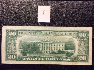1963A (G) FEDERAL RESERVE NOTE TWENTY DOLLAR BILL $20.  00 QTY (1) Old Banknote 2