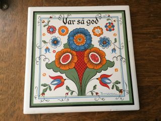 Vintage Swedish Scandinavian Trivet Var Sa God.  Berggren