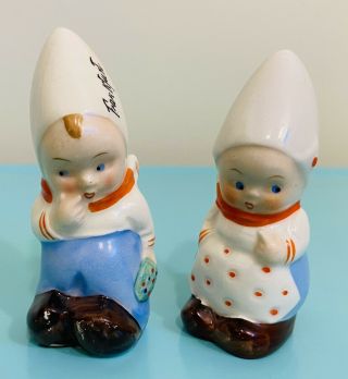 Vintage Goebel Little Dutch Boy & Girl Frankfurt Porcelain Salt & Pepper Shakers