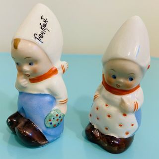 Vintage Goebel Little Dutch Boy & Girl Frankfurt Porcelain Salt & Pepper Shakers 2