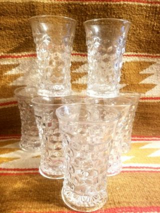 8 Fine Fostoria American Clear Glass Flared Water Or Tea 8 Oz Glasses 5 3/8 "