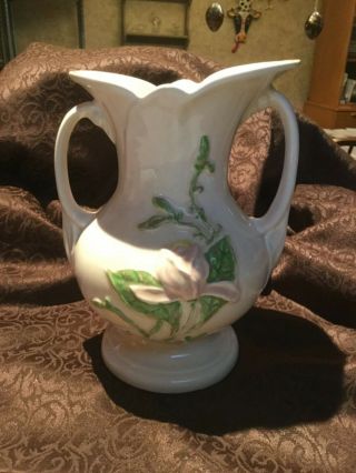 Vintage Hull Art Pottery 2 Handled Flower Vase H - 9 8 1/2