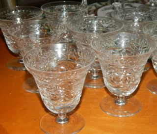 Libbey Rock Sharpe Cut Glass 1010 - 5 Stem (set Of 7) 3 1/2 " Fruit Juice Glasses