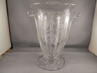 Vintage Heisey Glass Empress Pattern Etched Vase 7 3/4 "