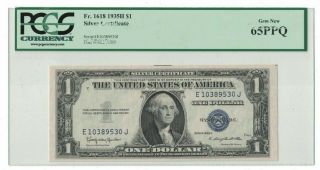 1935 H Us $1 Dollar Silver Certificate Pcgs 65 Ppq Gem Fr1618 Note H10389530