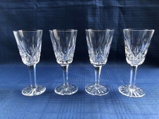 4 Cordial / Sherry Glasses - Lismore By Waterford Crystal Ireland