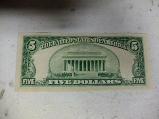 US Currency $5 Five Dollar 1953 A Silver Certificate 2