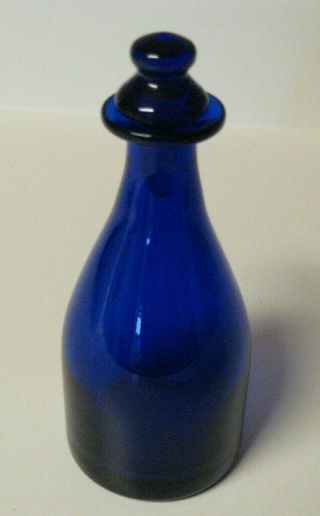 Vintage Metropolitan Museum Of Art - Mma - Bottle With Stopper - Cobalt Blue