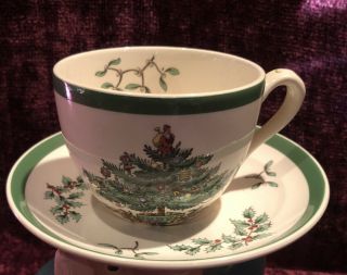 Spode,  Made In England Christmas Tree Pattern Cup & Saucer