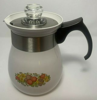 Vintage Corning Ware Stove Top Coffee Pot P - 166 Spice of Life 6 Cup Complete 2