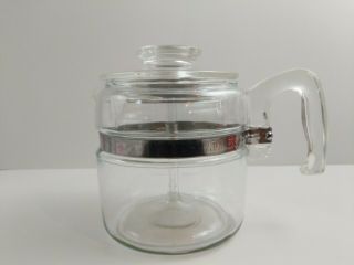 Vintage Pyrex Flameware 7754 - B Clear Glass 4 Cup Percolator Coffee Pot Complete