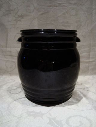 Vintage Fenton Black Amethyst Glass Cookie Biscuit Jar