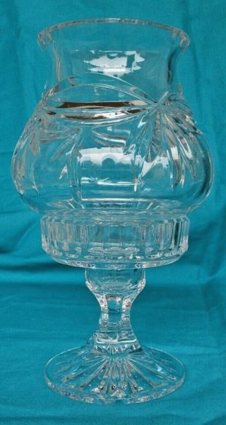 Vintage Waterford Clear Glass Fairy Lamp 2 Piece Hurricane Votive Candle Holder
