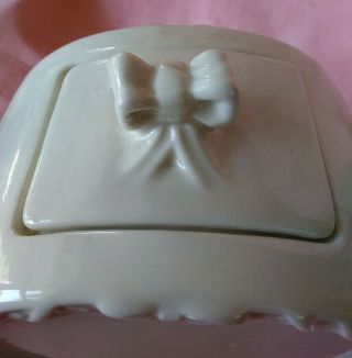 Vintage I.  GODINGER & CO.  White Porcelain Teapot With Bow Lid Handle 2