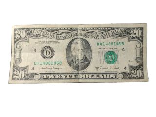 1988 Series A 20 Dollar Bill Federal Reserve Note Cleveland Ohio
