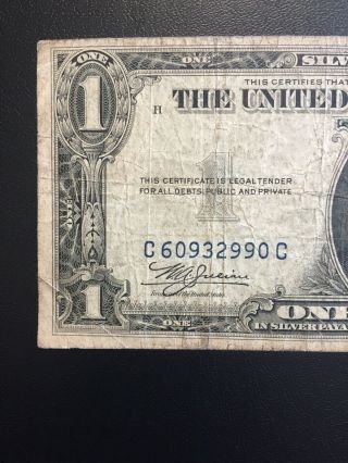FR.  2306 $1 Series of 1935A Silver Certificate North Africa - Yellow Seal VG 3
