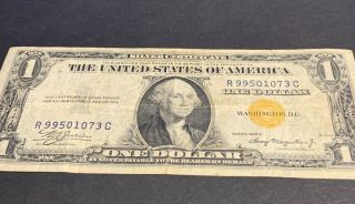 1935 - A One Dollar $1 Silver Certificate.  Yellow Seal North Africa.