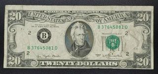 1977 Twenty Dollar Bill Banknote - $20 U.  S Currency - York - Vf