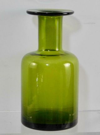 Holmegaard Style Otto Brauer Gulvase Vase Green 6”
