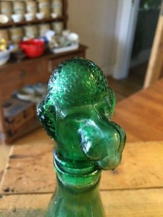 Vintage Small Green Glass Poodle Dog Italian Genie Bottle / Decanter – Retro – 2