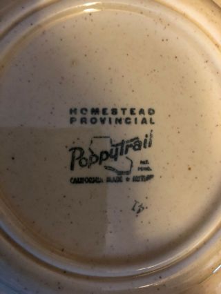 Metlox Homestead Provincial Poppytrail Soup Bowl Made In California 3