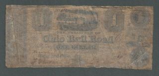 1869 United States $1 One Dollar The Treasurer Of Ohio Rail Road Note - S231