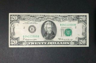 1969 $20 Twenty Dollar Bill Federal Reserve Note York Vintage Old Currency