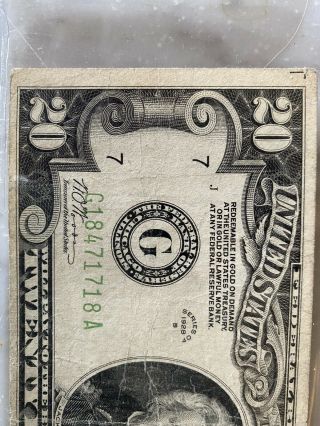 1928 B $20 TWENTY DOLLARS “GOLD ON DEMAND” 2