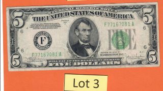 1934 C $5 Five Dollar Federal Reserve Note Green Seal Atlanta District